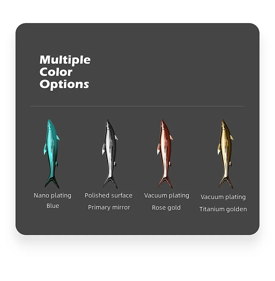 Stainless steel fish sculpture, outdoor lawn, pool, landscape decoration, mirror, crafts