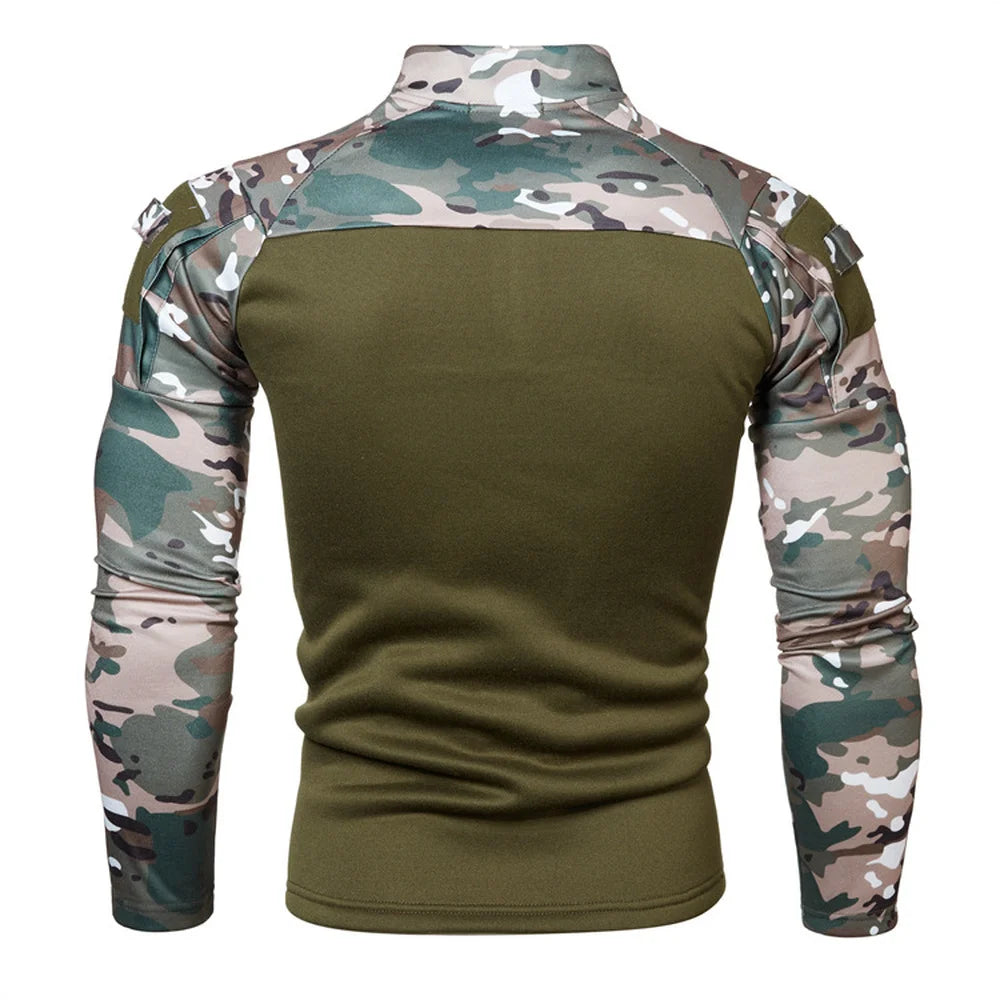 Men’s Camouflage Hoodie Sweatshirt Long Sleeve Outdoor Jogging Training Shirt