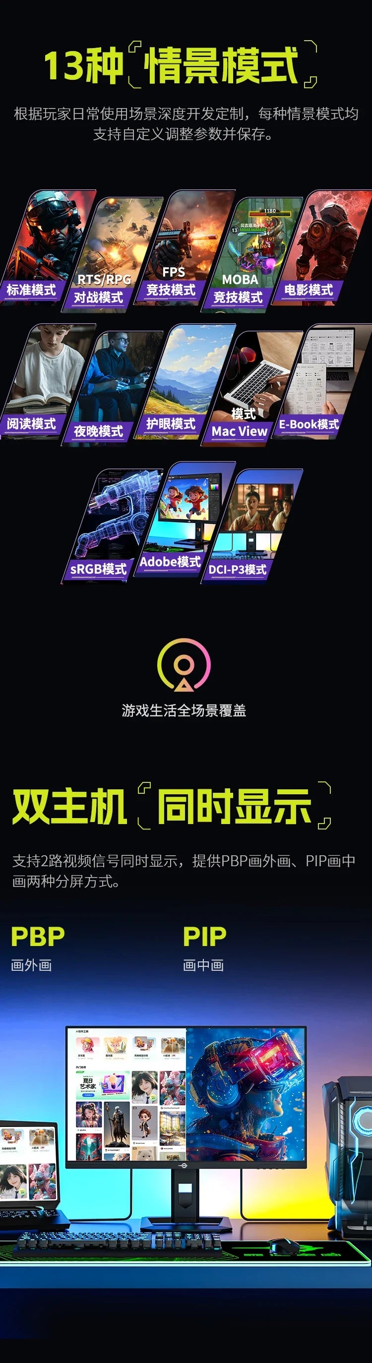 TITAN ARMY 27-inch 2K  MiniLED Quantum Dot 180Hz DC Dimming HDR1000 Fast LCD 1ms Gaming Monitor Professional Esports Display