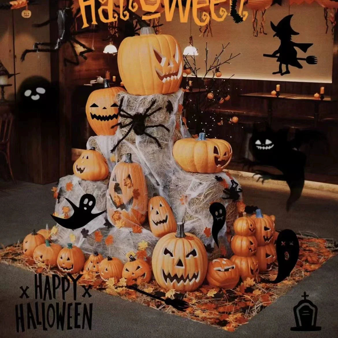 1Pc Decorative Pumpkin Halloween Props Lantern Decor Pumpkin Decoration Pumpkin Light Outdoor Halloween Decorationsation