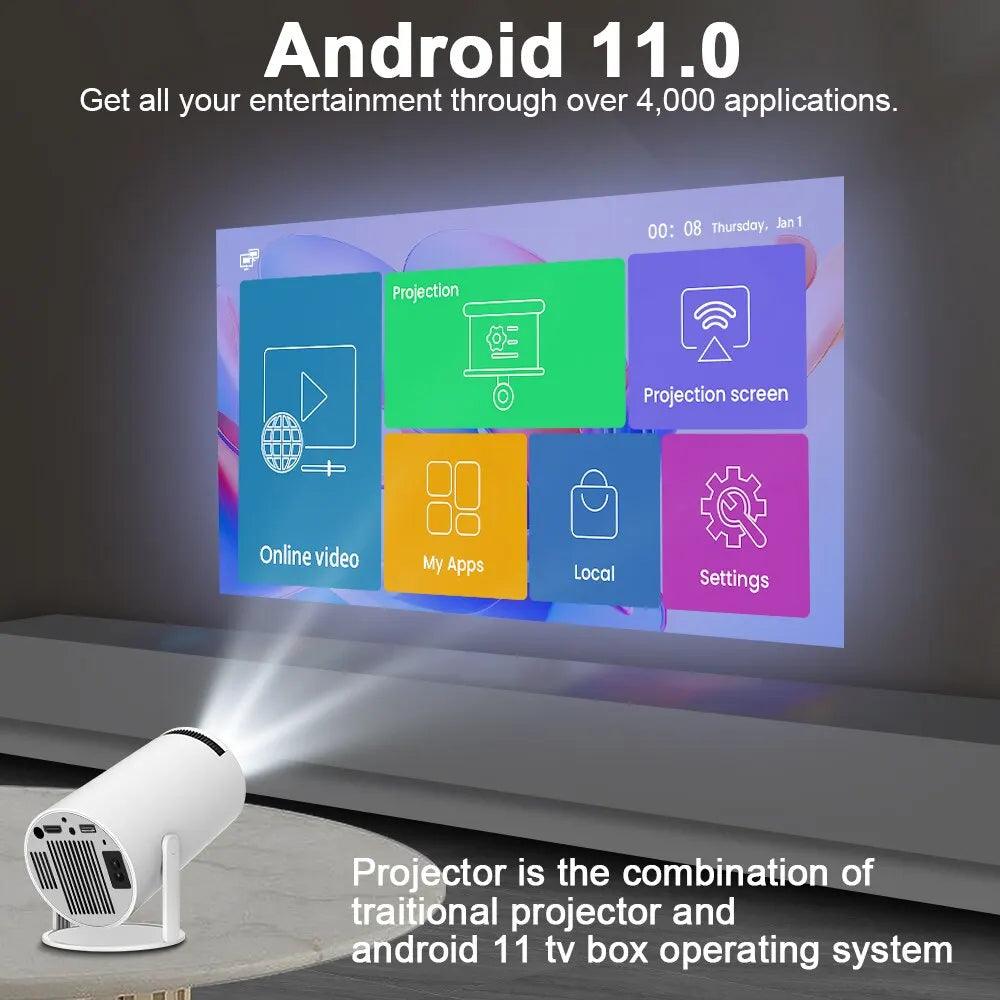 Magcubic Projector HY300 PRO 4K Android 11 Dual Wifi6 260ANSI Allwinner H713 BT5.0 1080P 1280*720P Home Cinema Outdoor Projetor - Lizard Vigilante