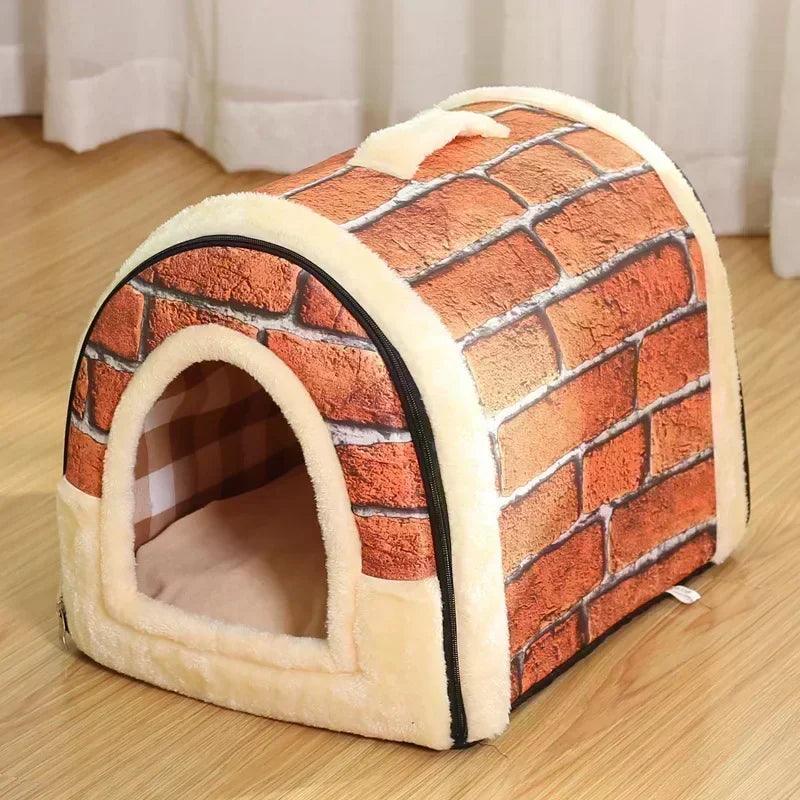 Winter Pet Cat Bed Foldable Dog House Dog Villa Sleep Kennel Removable Nest Warm Enclosed Cave Sofa Big Dog Kennel Pet Supplies - Premium pet bed from Lizard Vigilante - Just $19.99! Shop now at Lizard Vigilante