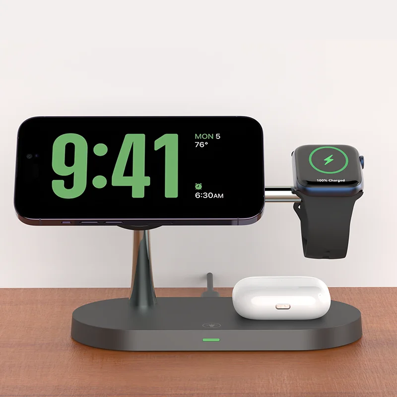 3-in-1 Wireless Charger Stand for iPhone 12/13/14/15/16, Apple Watch 4-10, AirPods 2/3/Pro – Fast Charging Station with LED Light & Charging Indicator - Premium wireless charger stand from Lizard Vigilante - Just $34.99! Shop now at Lizard Vigilante