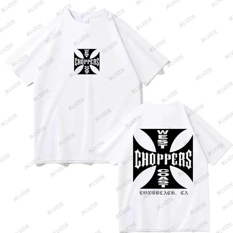 West Coast Choppers Cross Frame Print Women Tshirt Hip Hop Streetwear T-shirts Fashion Tees Short Sleeve Oversized Unisex Tops
