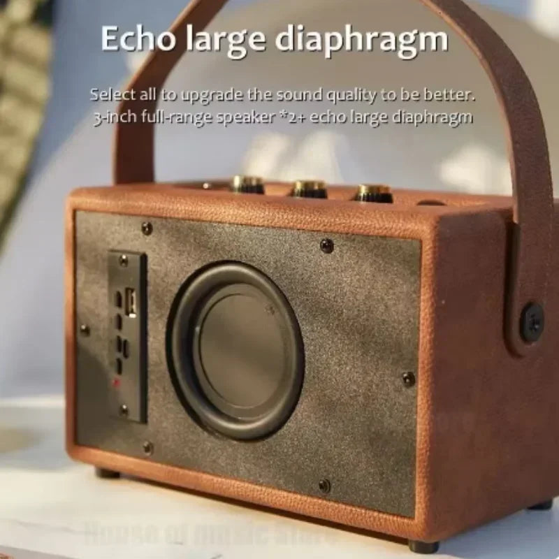 🔊 KEEGAR BloodRiff Retro Bluetooth Speaker — 200W Wooden Portable Sound Beast with Hi-Res Stereo for Rockers, Rebels & Road Dogs