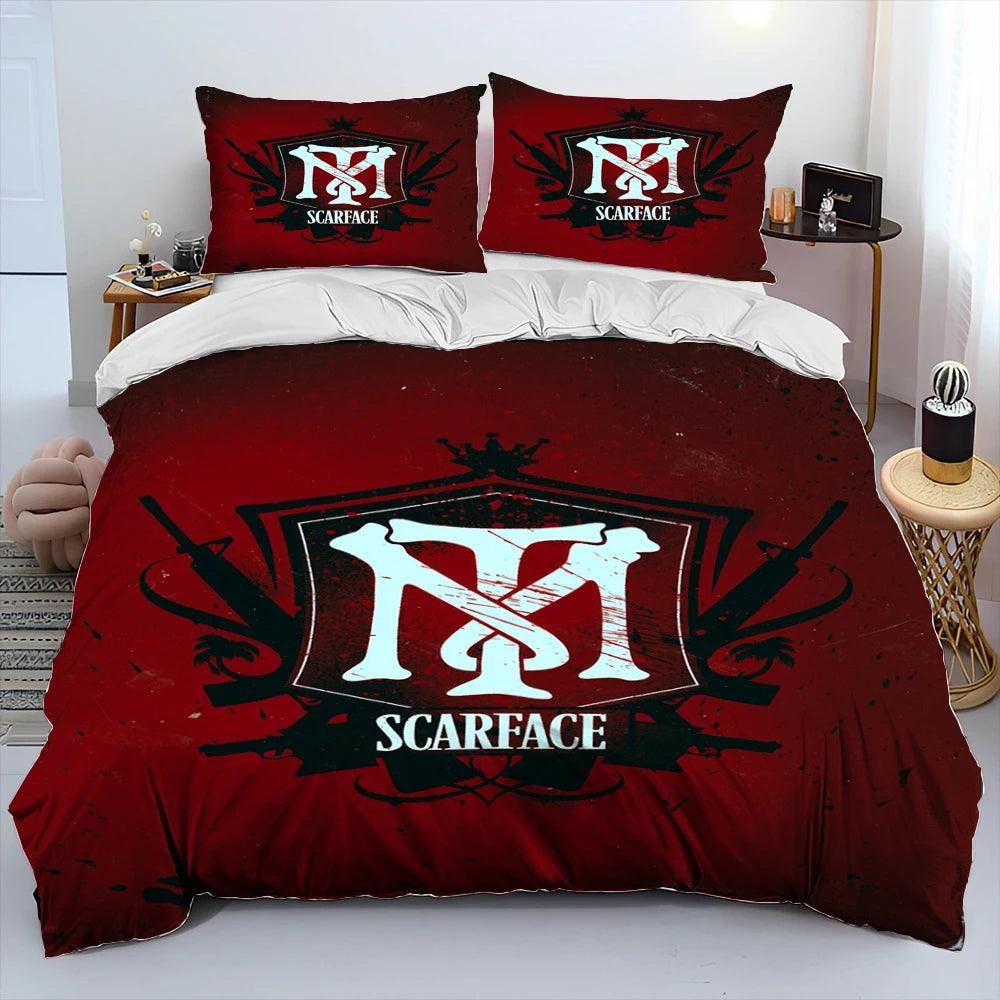 Scarface 1983 Movie Tony 3D Printing Comforter Bedding Set,Duvet Cover Bed Set Quilt Cover Pillowcase,King Queen Size Bedding Set Kid - Premium bed spread from Lizard Vigilante - Just $62.99! Shop now at Lizard Vigilante