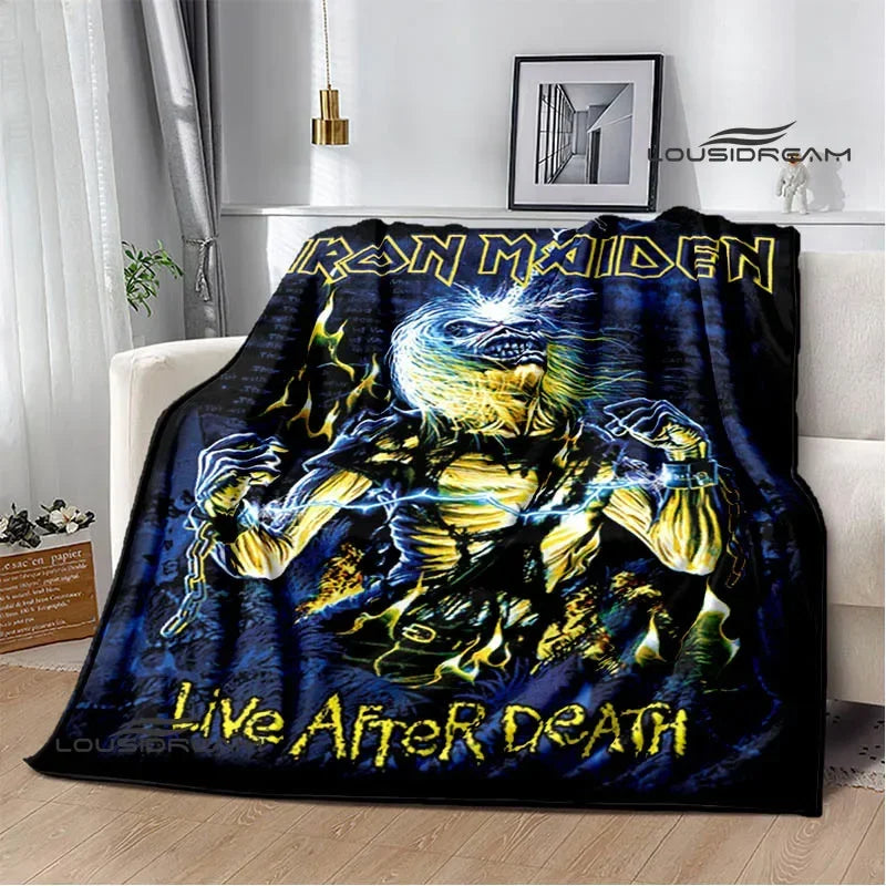 Iron Maiden Printed Blanket – Soft Flannel Kids & Adults Throw | Warm, Portable, and Perfect for Home or Travel - Premium blanket from dsers - Just $33.66! Shop now at Lizard Vigilante