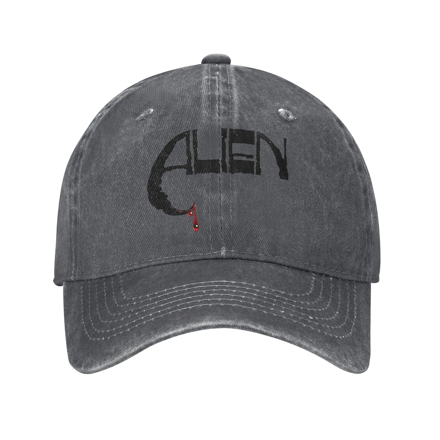 Alien Concept Vintage Distressed Baseball Cap – Sci-Fi Horror Snapback Hat for Men & Women Summer Streetwear