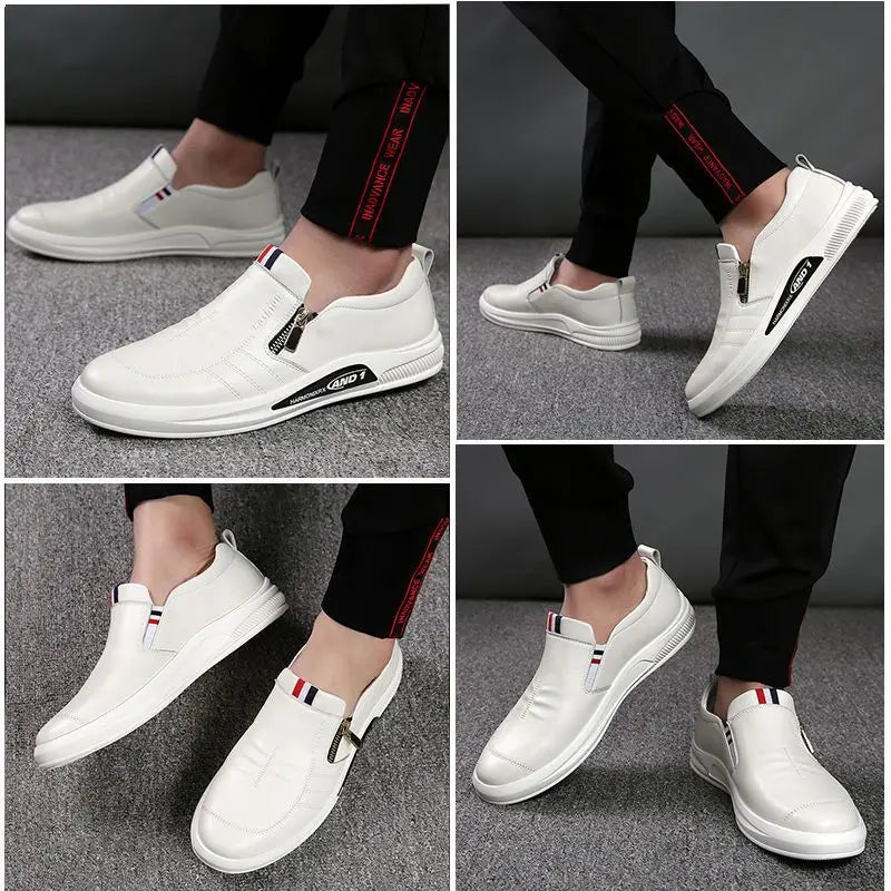 Leather shoes for men in spring new Korean casual leather shoes small white shoes fashionable and trendy breathable driving shoe - Premium  from Lizard Vigilante - Just $22.99! Shop now at Lizard Vigilante