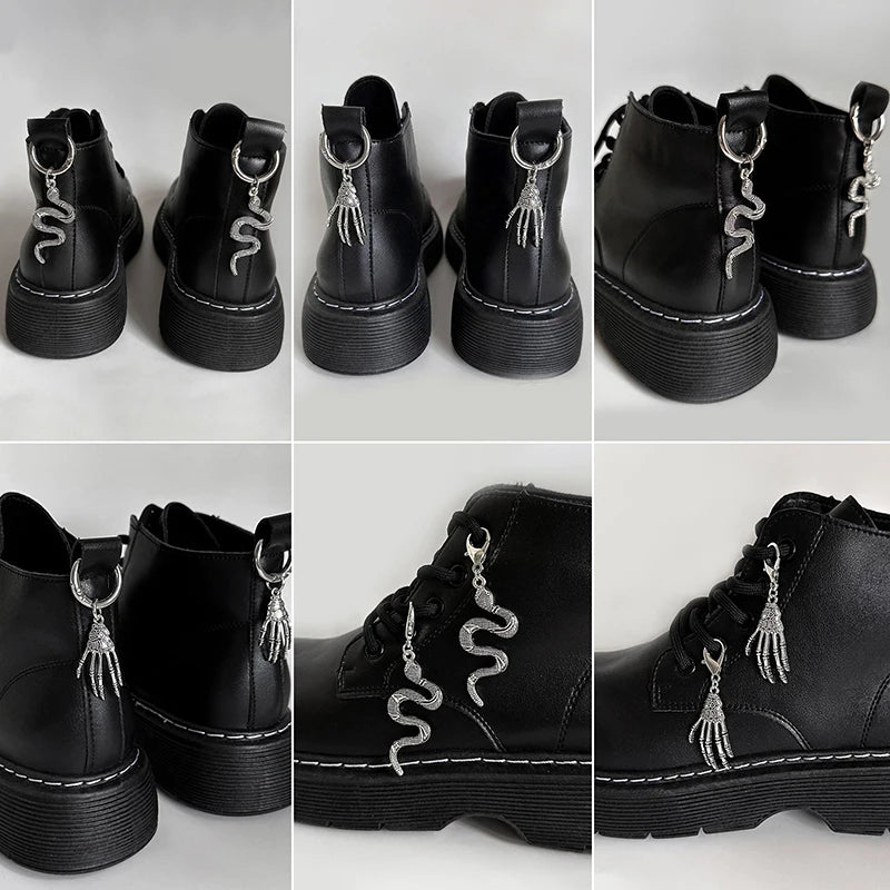 Skull Snake Shoe/Boot Buckle Accessory Fashion Punk Cool Metal Snake Martin Boots Accessories Halloween Decorations - Premium shoe accessories from Lizard Vigilante - Just $11.69! Shop now at Lizard Vigilante