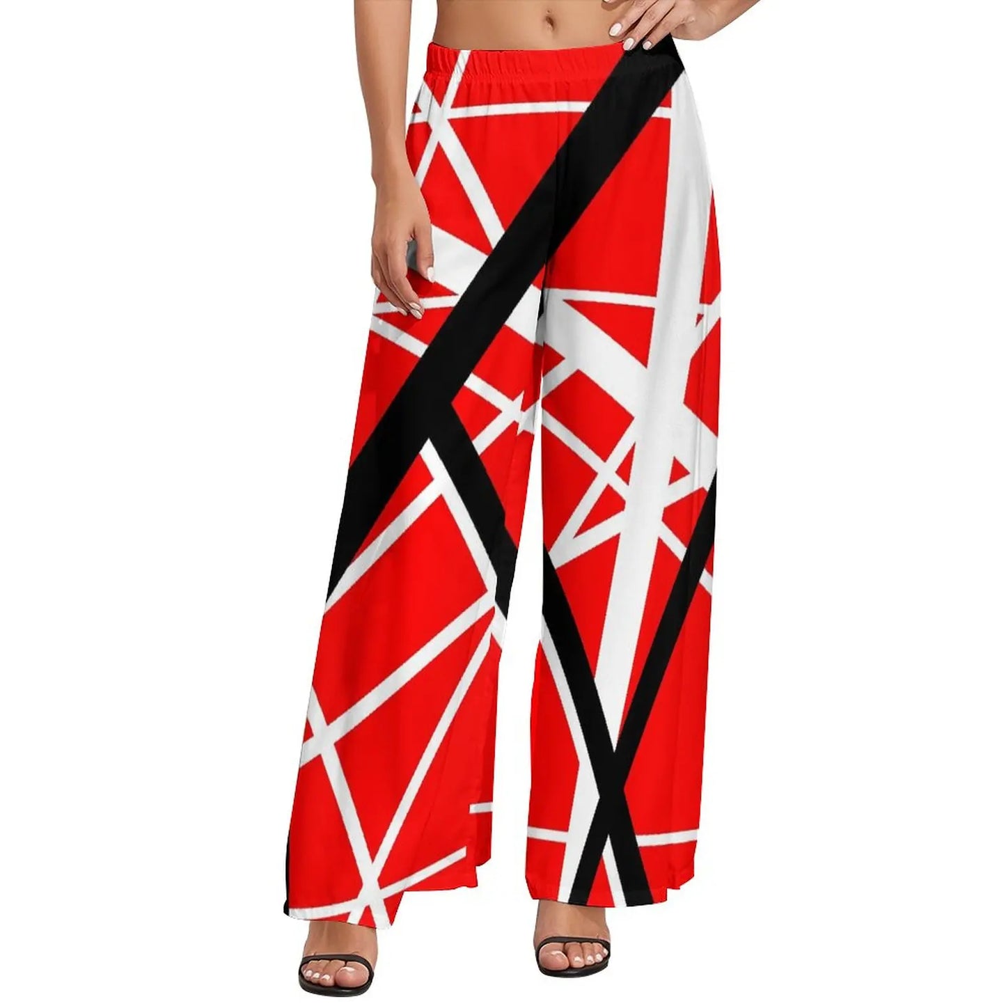 Vintage Van Halen Women's Wide Leg Casual Trousers – High Waist Street Fashion Gift - Premium pants from Lizard Vigilante - Just $45.88! Shop now at Lizard Vigilante