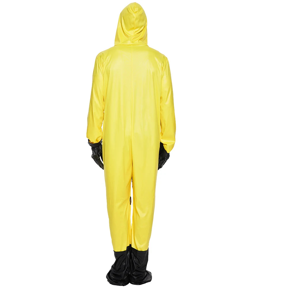 Family Halloween Biohazard Staff Uniform Costume Yellow With Latex Mask Adult Child Jumpsuit Carnival Game NPC Role Playing Suit - Premium costume from Lizard Vigilante - Just $44.99! Shop now at Lizard Vigilante