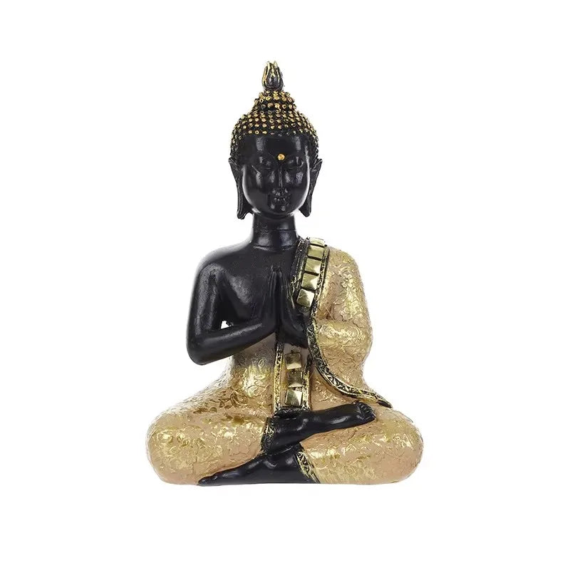 Thai Buddha Figurine Sculpture Sitting Buddha Statue Home Office Decor Indoor Statue Ornament 15cm Feng Shui Ornaments Crafts