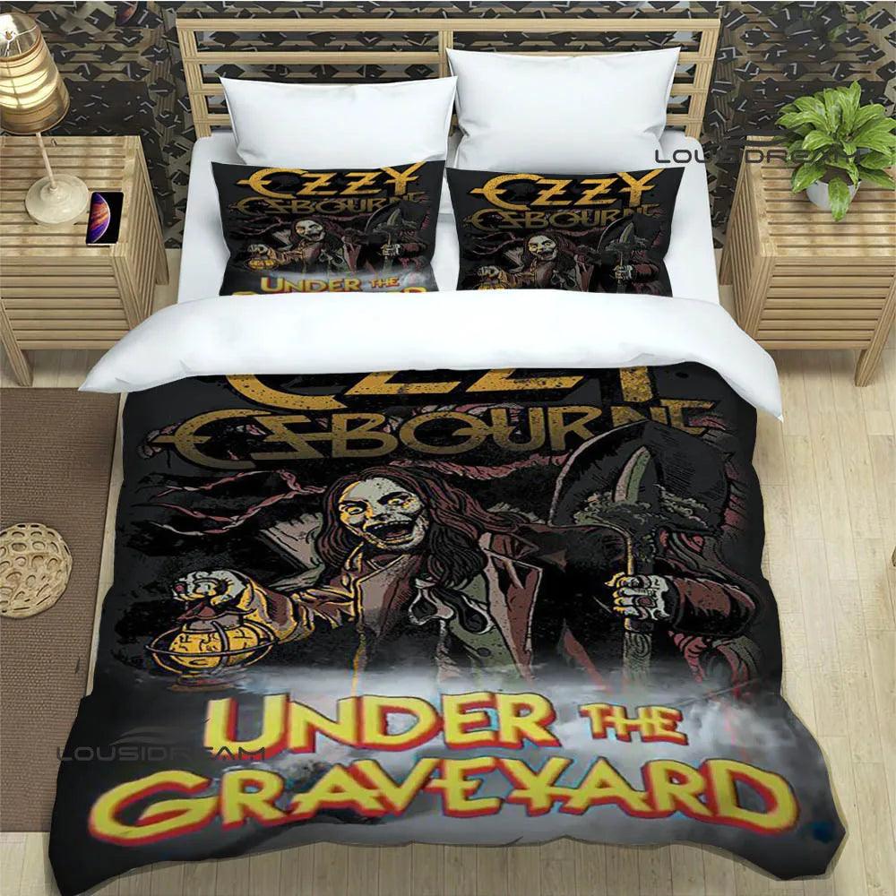 Dive into Ozzy's Dreamworld: A Retro Bedding Symphony for Headbanging Sleep - Premium bedding from Lizard Vigilante - Just $57.99! Shop now at Lizard Vigilante