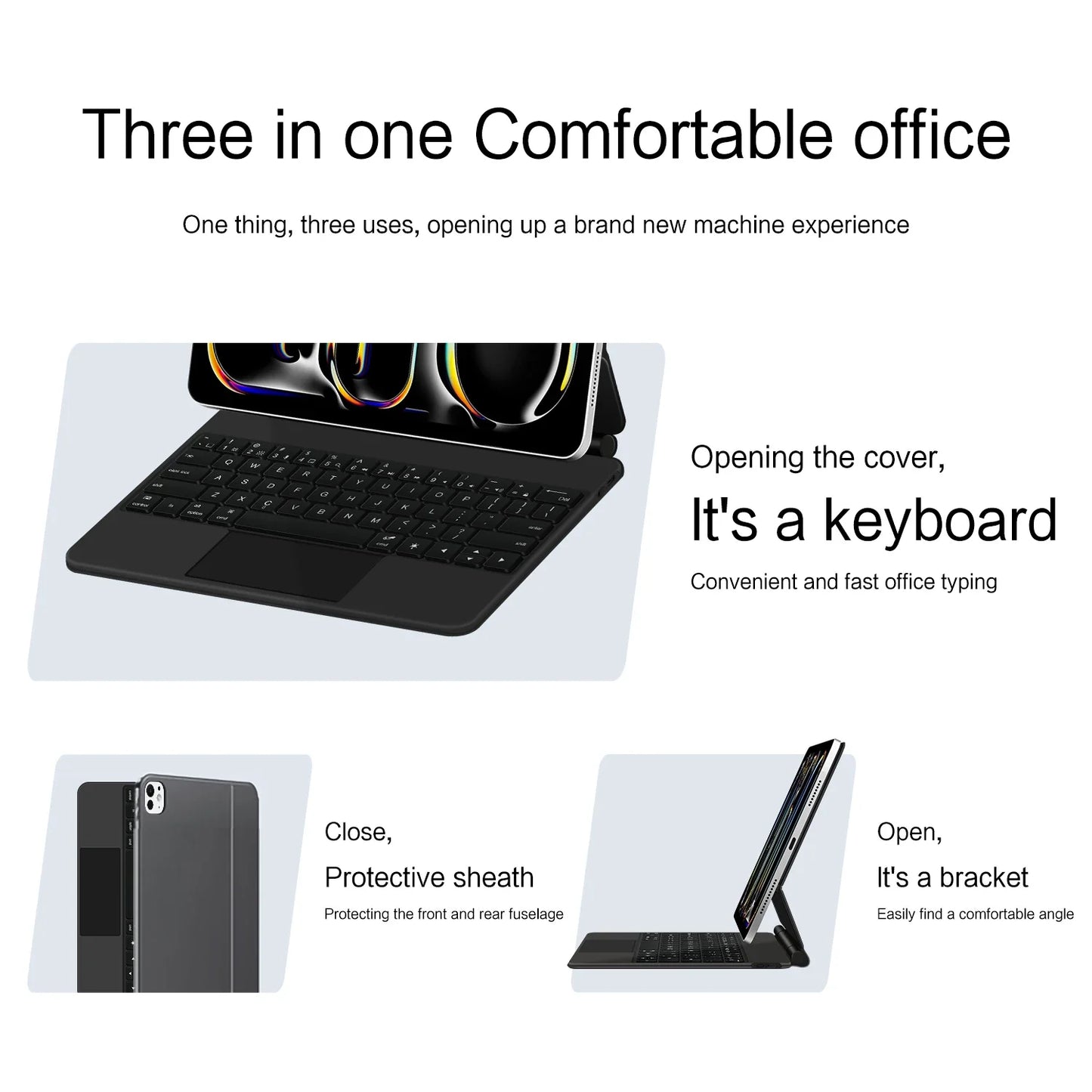 Magic Keyboard Case For iPad Pro 11 inch 12.9" M2 13 M4 Air 4th 5th ipad10 10th 10.9 Smart Cover Multi-touch Magnetic backlight