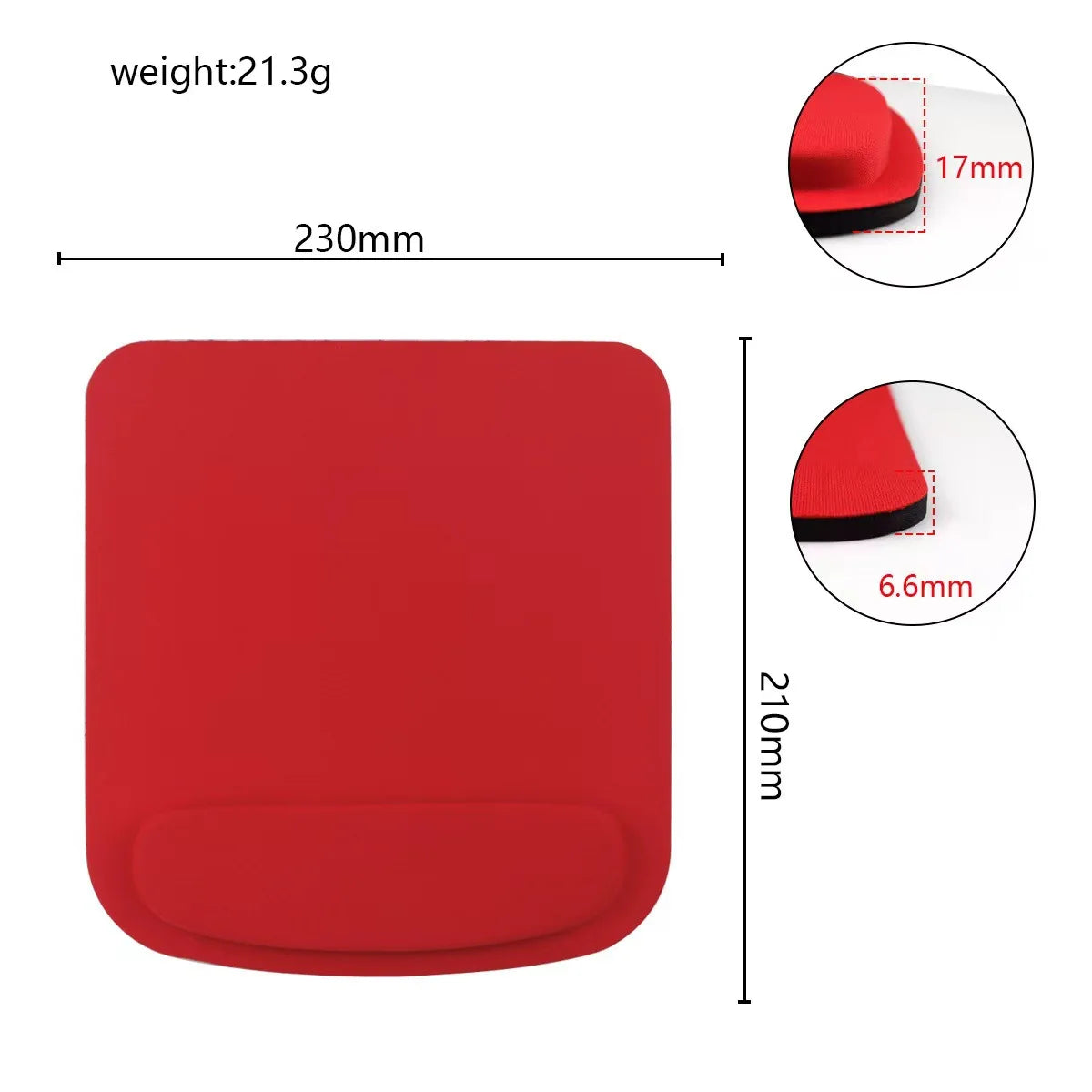 EVA Foam Wrist Mouse Pad Simple Solid Color Comfortable Thick Sponge Mouse Gaming Pc Keyboard Desk Mat 210X230MM