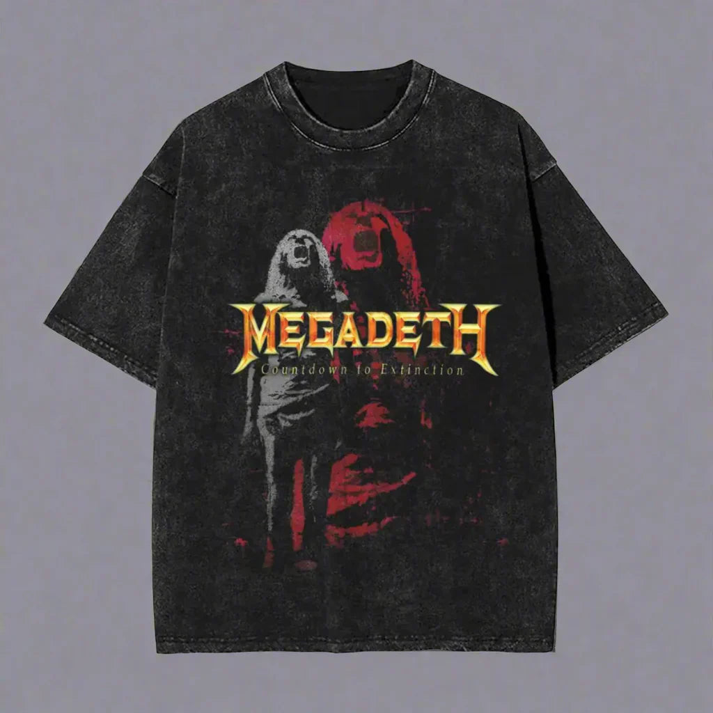 Countdown to Extinction Metal Rock T-Shirt – Megadeth-Inspired Thrasher Streetwear Graphic Tee for Men - Premium T-shirt from Lizard Vigilante - Just $32.99! Shop now at Lizard Vigilante