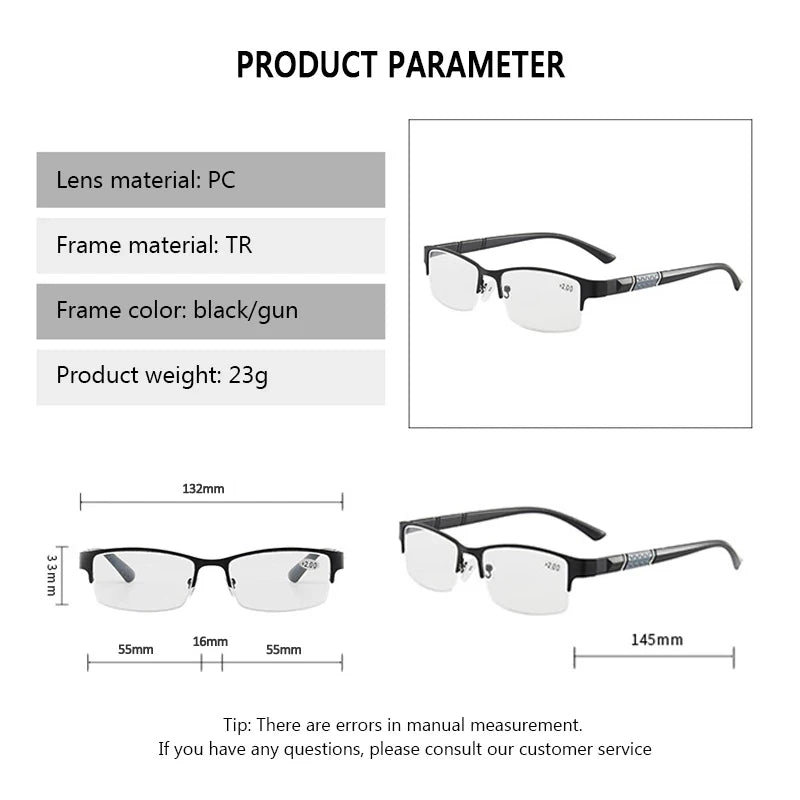 Premium Reading Glasses for Men & Women – High-Quality Half-Frame Diopter Eyeglasses, Classic Rectangular Design, Multiple Power Options (+1.0 to +3.5) - Premium reading glasses from Lizard Vigilantea - Just $23.88! Shop now at Lizard Vigilante