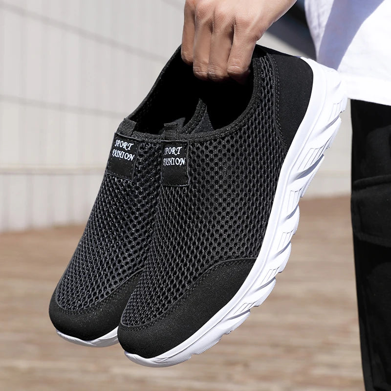 Men's Breathable Slip-On Sneakers – Classic Casual Mesh Running Shoes - Premium shoes from Lizard Vigilante - Just $28.88! Shop now at Lizard Vigilante