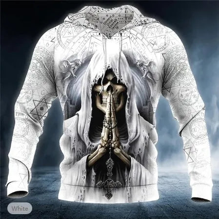 Men's 3D Skull Hoodie Sweatshirt – Skull Head Print Pullover for Autumn Fashion - Premium Hoodie from Lizard Vigilante - Just $22.99! Shop now at Lizard Vigilante