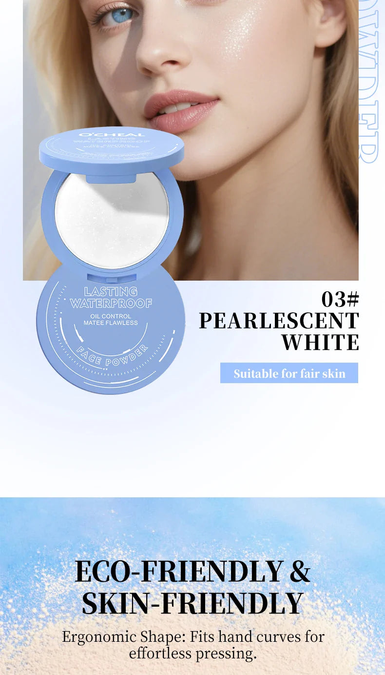 Ocheal Matte Face Setting Powder Oil-control Lightweight Radiant Foundation Pressed Powder Face Full Coverage Makeup Cosmetic