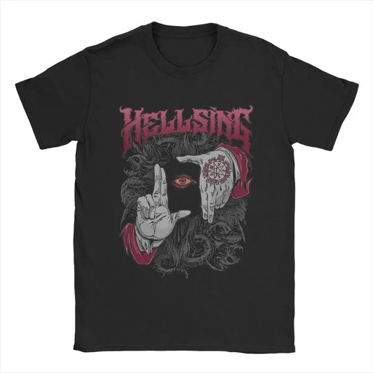 Hellsing Dark Gothic Men's T Shirts Anime Novelty Tees Short Sleeve Crew Neck T-Shirt 100% Cotton Graphic Clothes - Premium  from Lizard Vigilante - Just $19.99! Shop now at Lizard Vigilante