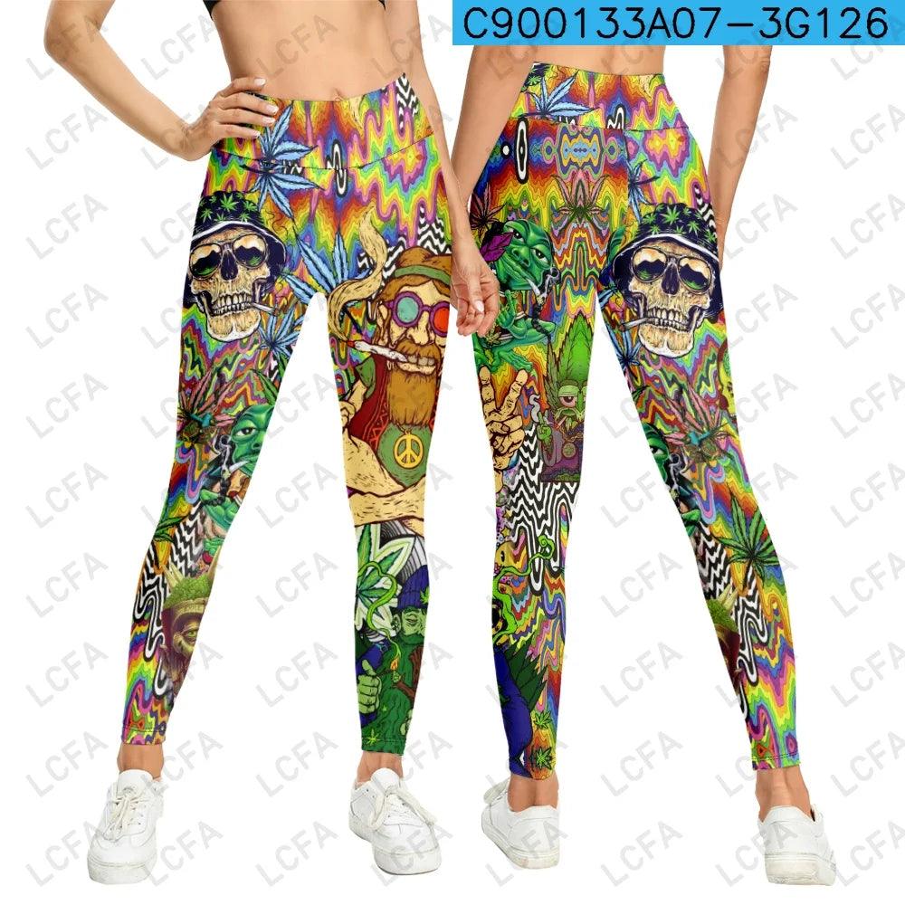 Punk Skull Guitar Rock 3D Print Women Pants Push Up Running Sports Leggings Slim Pants Female Casual Trousers Fitness Legging - Premium  from Lizard Vigilante - Just $24.99! Shop now at Lizard Vigilante