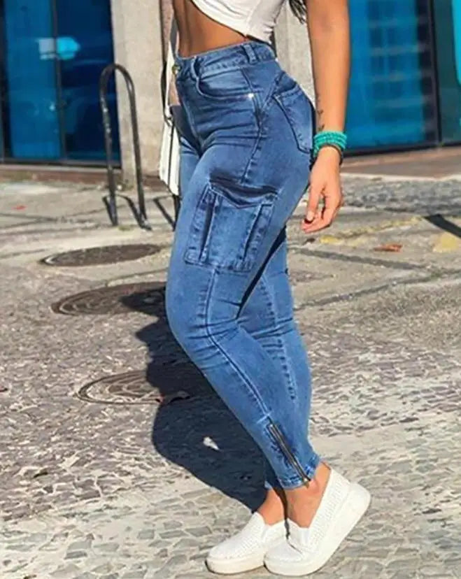 Sky-High Confidence Skinny Jeans – High-Waist, Sleek, and Effortlessly Chic - Premium jeans from Lizard Vigilante - Just $7.99! Shop now at Lizard Vigilante