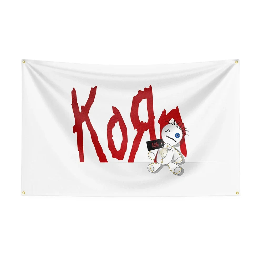 Korn Band Flag – 90x150cm Polyester Printed Banner for Indoor & Outdoor Decor - Premium banner from Lizard Vigilante - Just $21.99! Shop now at Lizard Vigilante