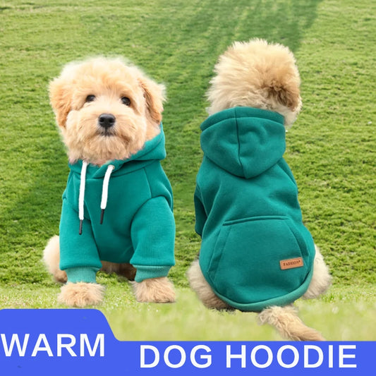 Cozy Dog Hoodie – Warm Fleece Sweatshirt for Small and Medium Pets - Premium sweatshirt from Lizard Vigilante - Just $28.88! Shop now at Lizard Vigilante