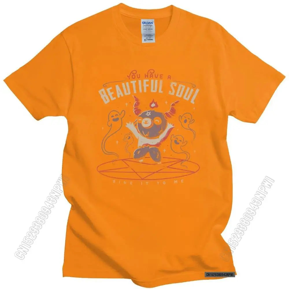 Baphomet's Beautiful Soul Men's Cotton T-Shirt – Subversive Gothic Occult Goat Tee for Casual Summer Style - Premium tee from Lizard Vigilante - Just $24.88! Shop now at Lizard Vigilante