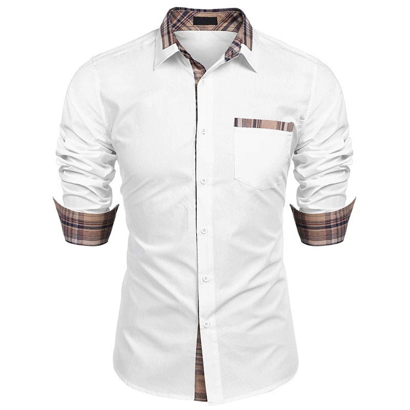 Men’s Long-Sleeved Business Shirt | XS-6XL | Soft Fabric | Loose Fit Office Wear - Premium shirt from Lizard Vigilante - Just $23.88! Shop now at Lizard Vigilante