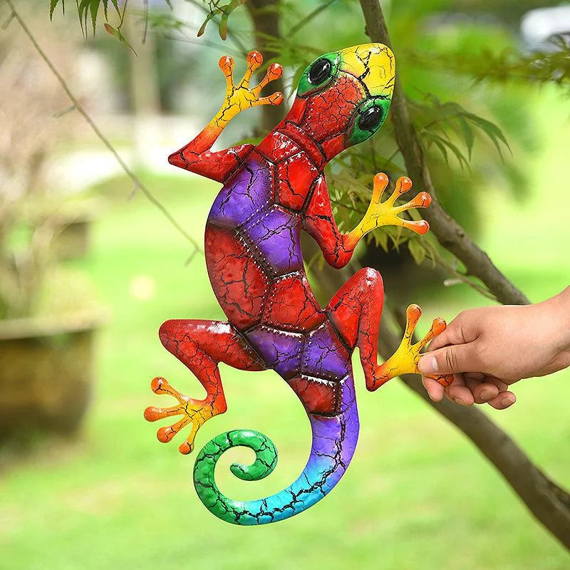 Metal Gecko Yard Garden Decoration for Outdoor Statues Home-garden Wall Decor Miniature Accessories Sculpture Lizard Ornaments - Premium Home Decor from Lizard Vigilante - Just $12.99! Shop now at Lizard Vigilante