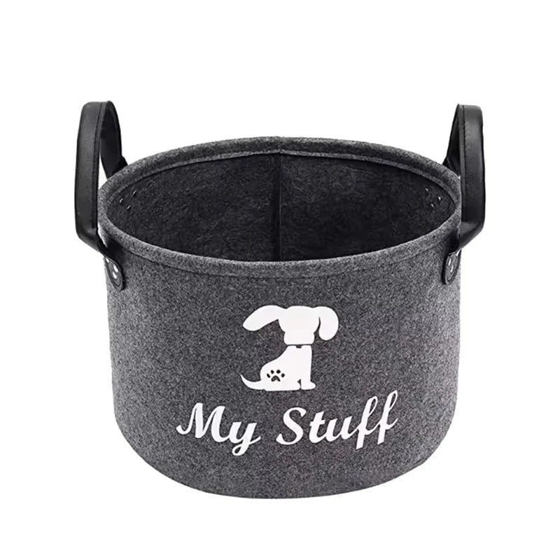 1/3/5PCS Dog Toy Storage Box Felt Pet Supply Storage Basket Accessories Box Clothes Sundries Organizer Basket Home Tools