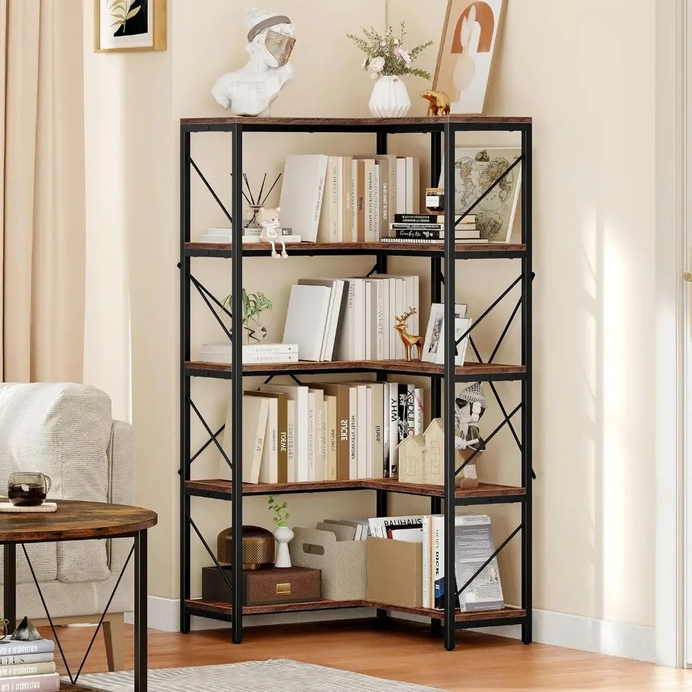 5-Layer Corner Bookshelf – Modern Cube Organizer for Books, CDs, and Decorative Displays - Premium bookshelf from Lizard Vigilante - Just $794.99! Shop now at Lizard Vigilante