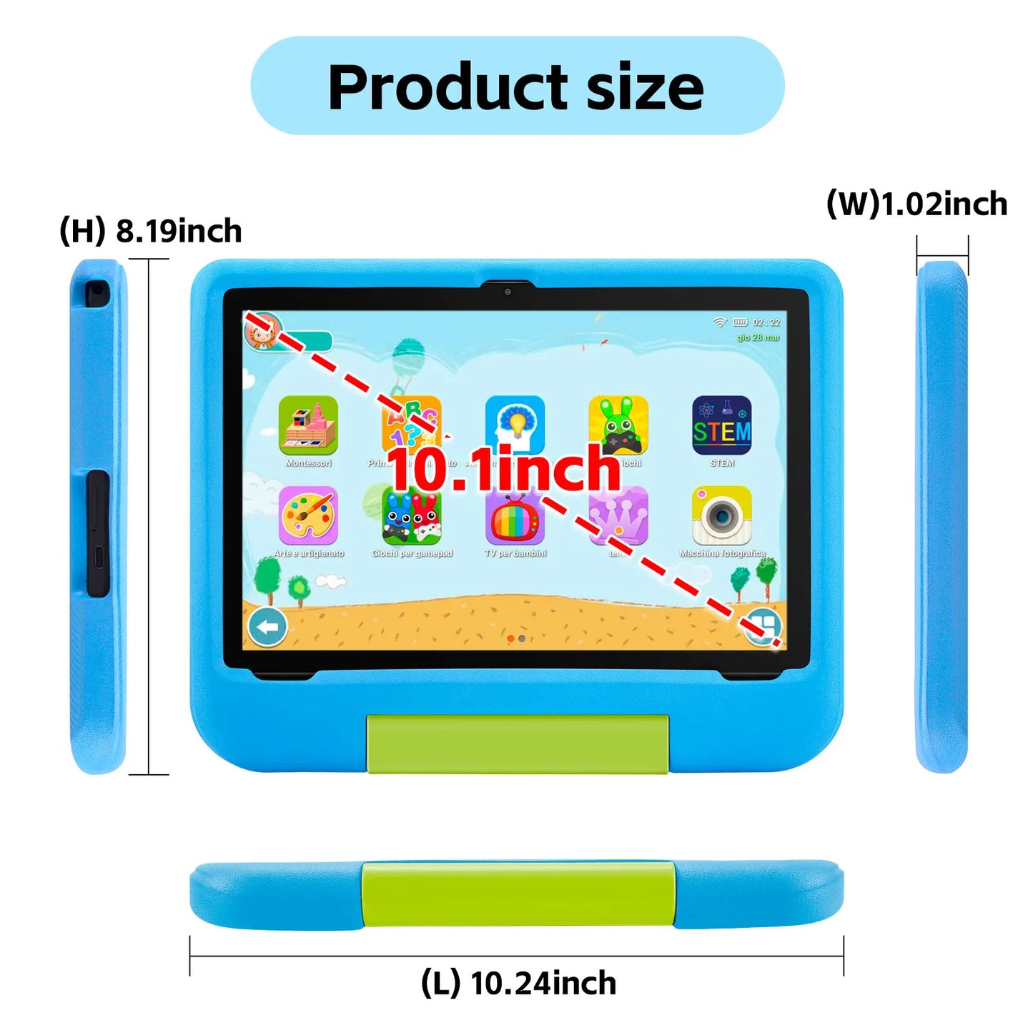ANRY 10.1 Inch Tablets Android 15 8GB(4+4 Expand) RAM 64GB ROM HD Display IPS Dual Camera 5G WIFI 6 Tablet PC Children's Gift
