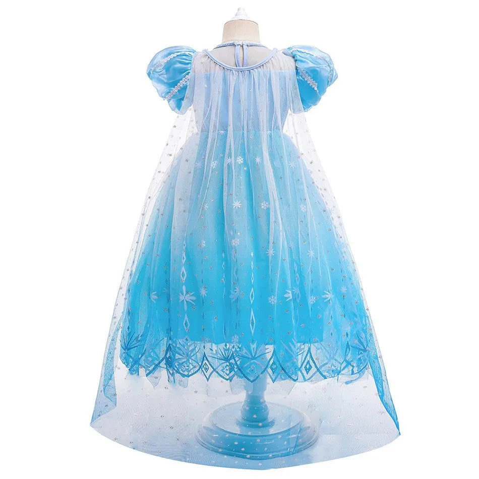 Children Snow Queen Costume – Elsa Cosplay Dress for Girls - Premium Cosplay Costumes from Lizard Vigilante - Just $19.88! Shop now at Lizard Vigilante