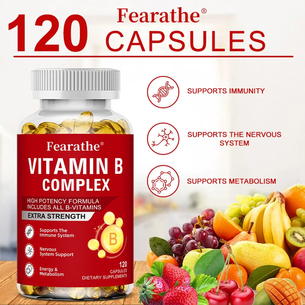 Vitamin B-Complex Vitamin Supplements (B12 B2 B3 B6 Folic Acid &Biotin), Immune & Energy Support,Immune Health