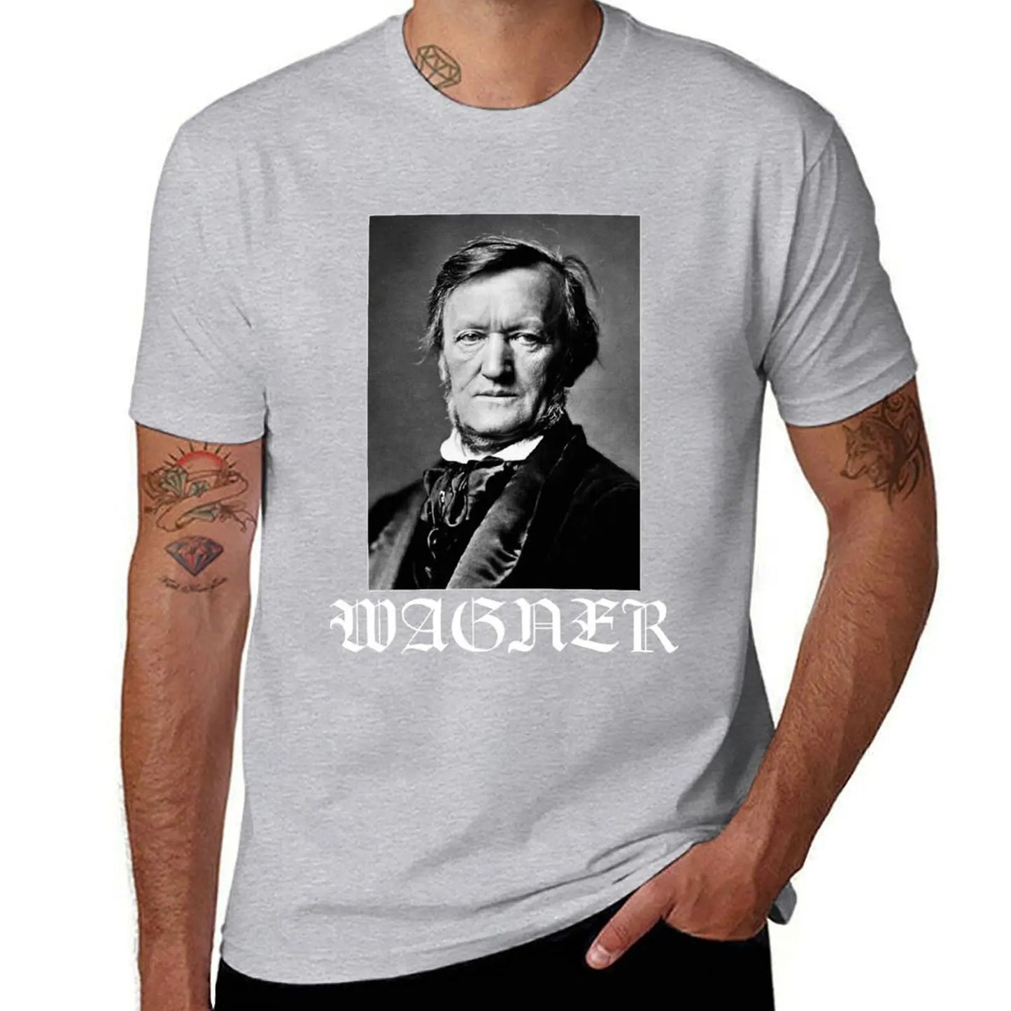 Richard Wagner Black Metal Style Logo T-Shirt Classical Music Death Blouse Graphics shirts graphic tees summer clothes t shirts for men - Premium t-shirt from Lizard Vigilante - Just $24.79! Shop now at Lizard Vigilante