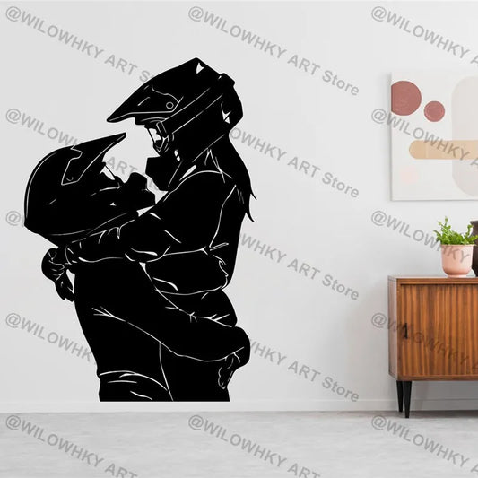 Moto Match – Cute Motocross Couple Wall Decal (Vinyl Dirt Bike Sticker Art for Bedroom, Garage, or Rider Lounge) - Premium decor from dsers - Just $34.99! Shop now at Lizard Vigilante