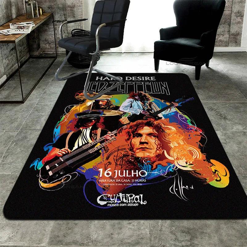 LED Zep Patterns Decorative Carpet Bedroom Floor Pad Classic Rock Band Rug Living Room Cushion Door Pad - Premium rug from Lizard Vigilante - Just $48.74! Shop now at Lizard Vigilante