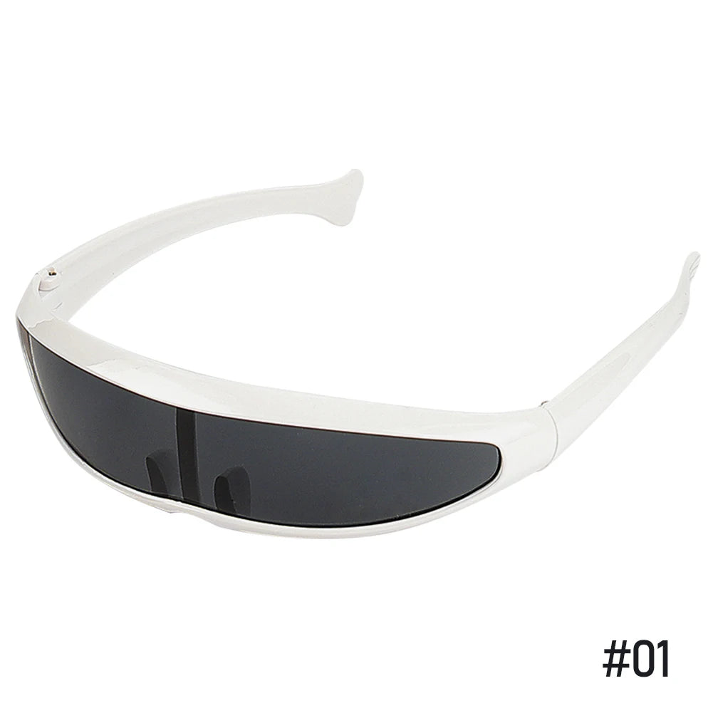 CYBERPUNK VIGILANTE: Futuristic Cyclops Laser Visor Shades – UV400, Mirrored, Sci-Fi Streetwear Eyewear - Premium shades from Lizard Vigilante - Just $8.99! Shop now at Lizard Vigilante