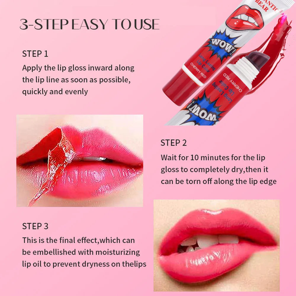 Gemerry 6 Colors Peel Off Lipstick Magic Sexy Makeup Long Lasting Lip Gloss Beauty Waterproof Lip Stick Women Cosmetic