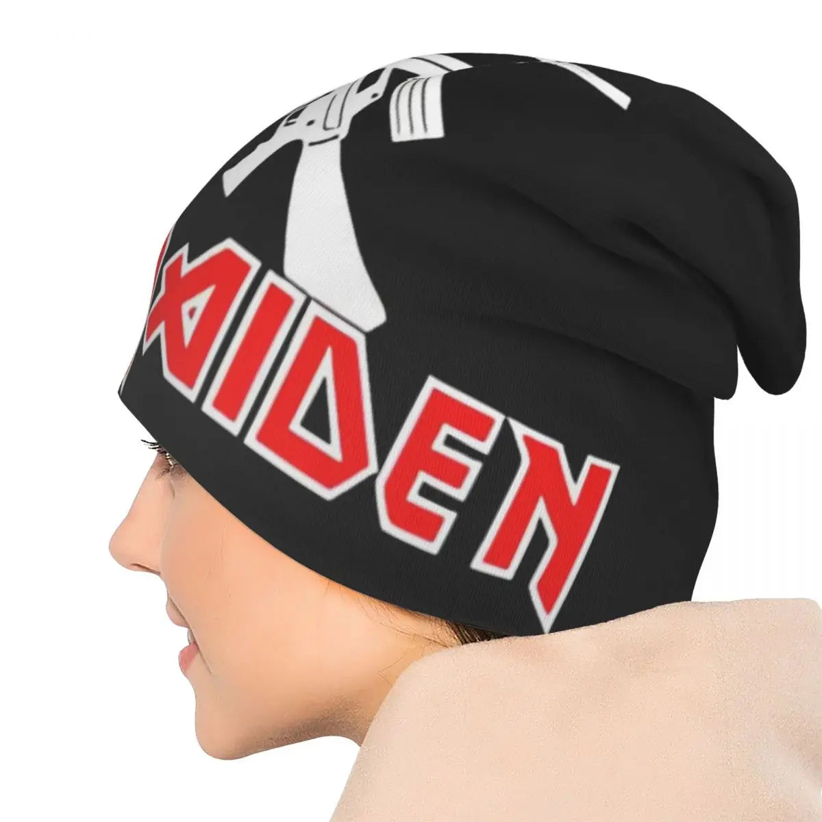 Iron Maiden Knit Beanie | Badass Unisex Warm Hat for Autumn & Winter 2024 | Kpop Graphic Cap - Premium beanie from Lizard Vigilante - Just $22.88! Shop now at Lizard Vigilante