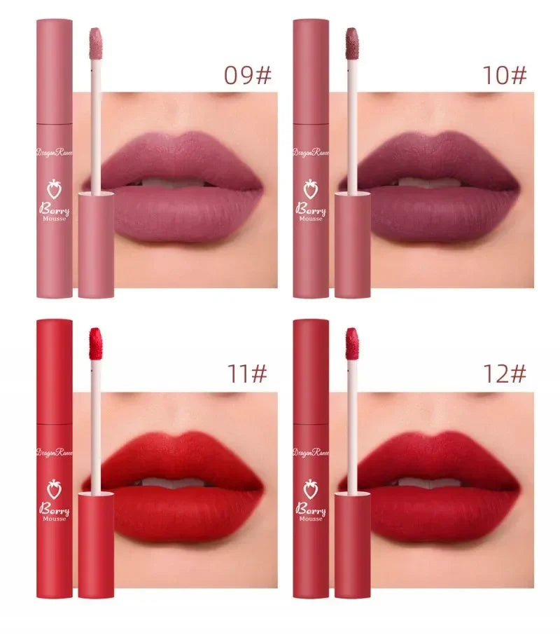 Nude Matte Lip Gloss 12 Colors Long-lasting Velvet Lipstick Waterproof Non-fade Non-stick Cup Lipsticks Women Makeup Cosmetic