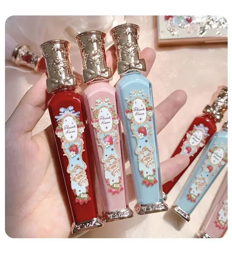 Flower Knows Strawberry Rococo Series Cloud Lip Cream Lip Gloss Long Lasting Velvet Lip Tint Lipstick for Women Cosmetic