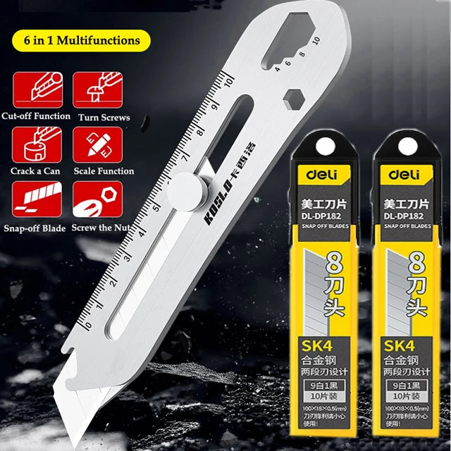 Lizard Vigilante 6-in-1 Stainless Steel Utility Knife: The Ultimate Weapon for Every Badass – Cutter, Opener, Ruler & More - Premium Utility Knife from Lizard Vigilante - Just $13.99! Shop now at Lizard Vigilante