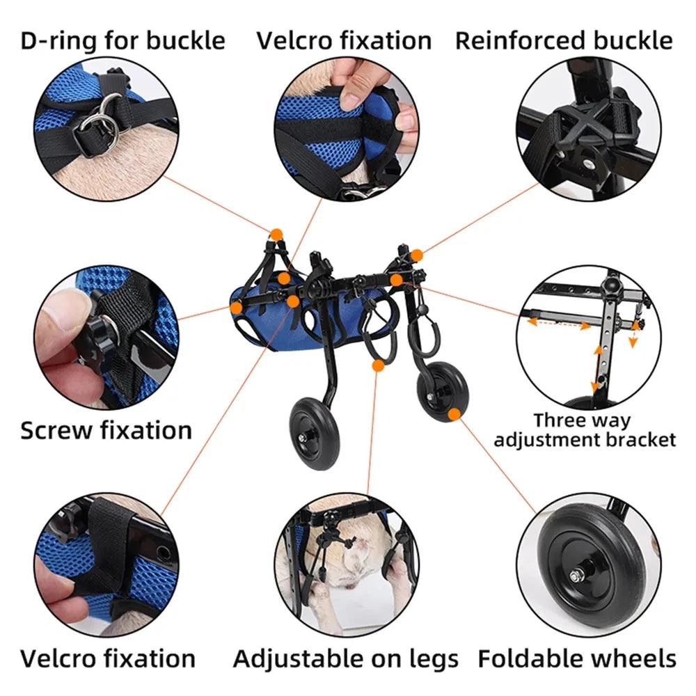 Wheelchair for Disabled Dog Cart Hind Legs Bracket Cat Dog Injured And Weak Rehabilitation Aid Car Adjustable Pet Walk Booster - Premium dog wheelchair from Lizard Vigilante - Just $62.99! Shop now at Lizard Vigilante