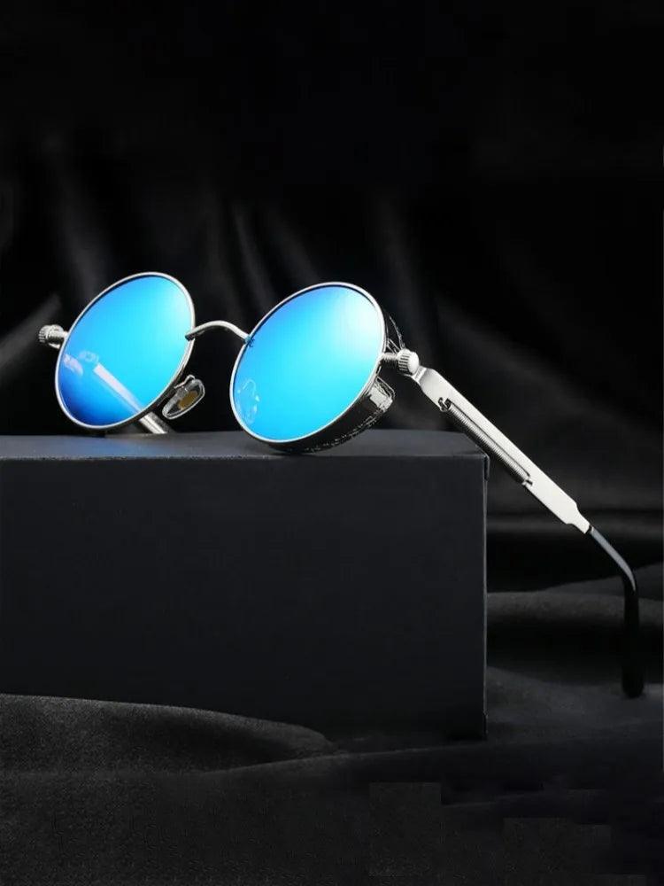 Metal Steampunk Sunglasses Men Women Fashion Round Glasses Brand Designer Vintage Sun Glasses High Quality Oculos de sol 2024 - Lizard Vigilante