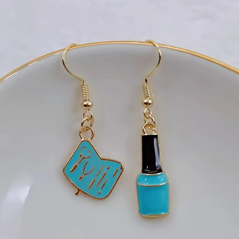 Creative nail salon art nail polish enamel earrings ladies girls gifts